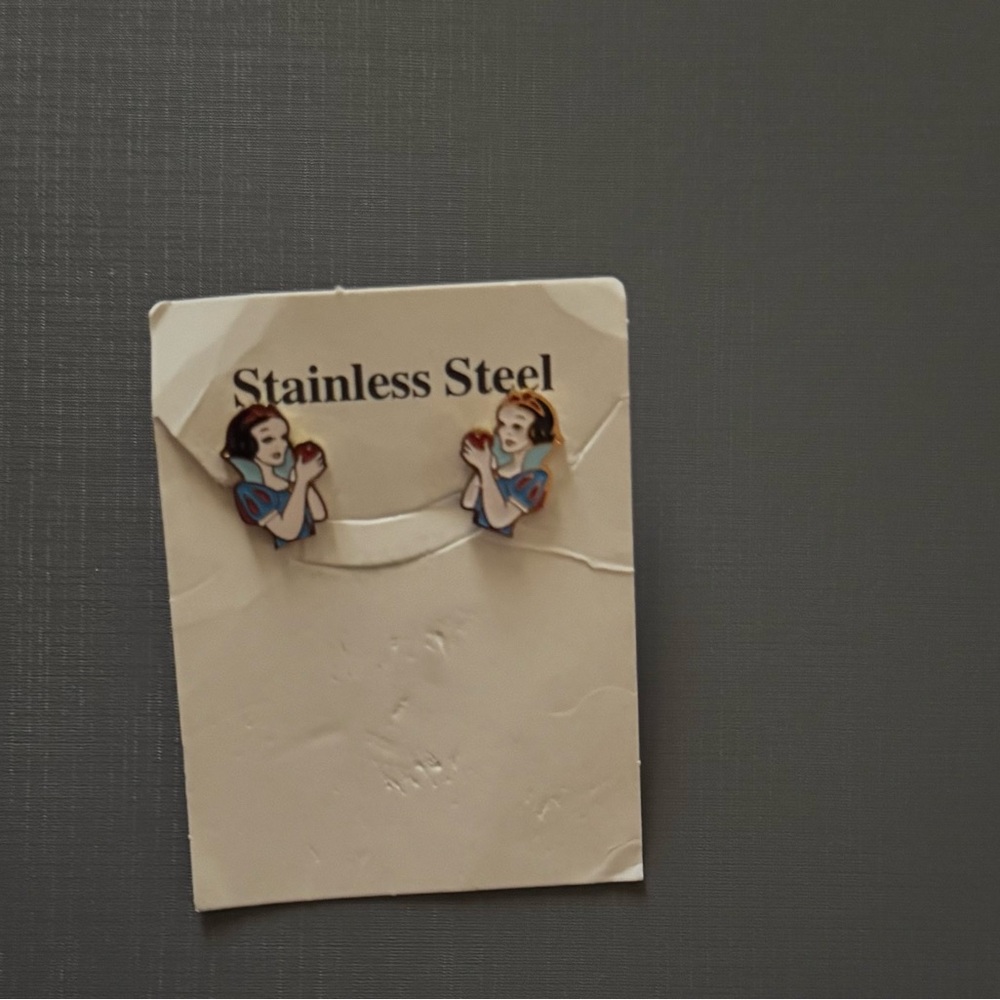 Stainless Steel Snow White Earrings